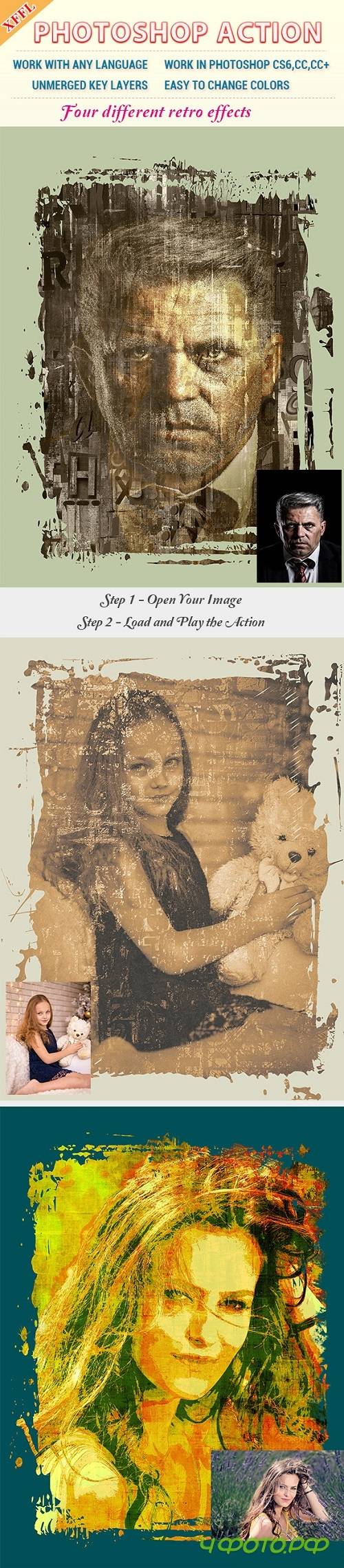Retro Effect Photoshop Action 20402913