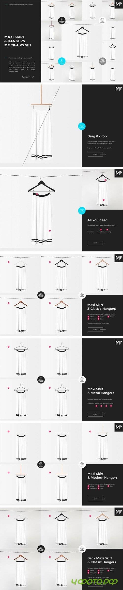 Maxi Skirt & Hangers Mock-ups Set 1724597