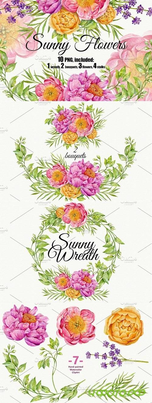 Wedding Watercolor set. Bouquets 1408963