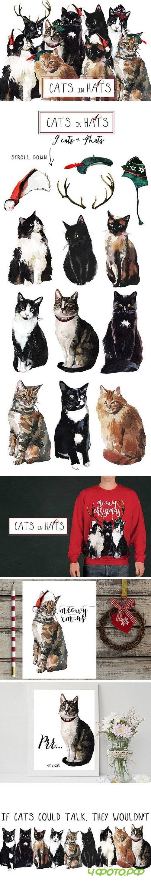 Watercolor Cat Illustration Clipart 1087416