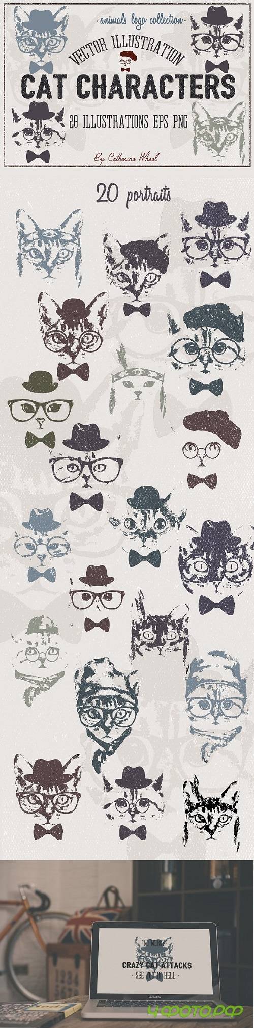 Vector Cat Illustrations. Animals - 1704525