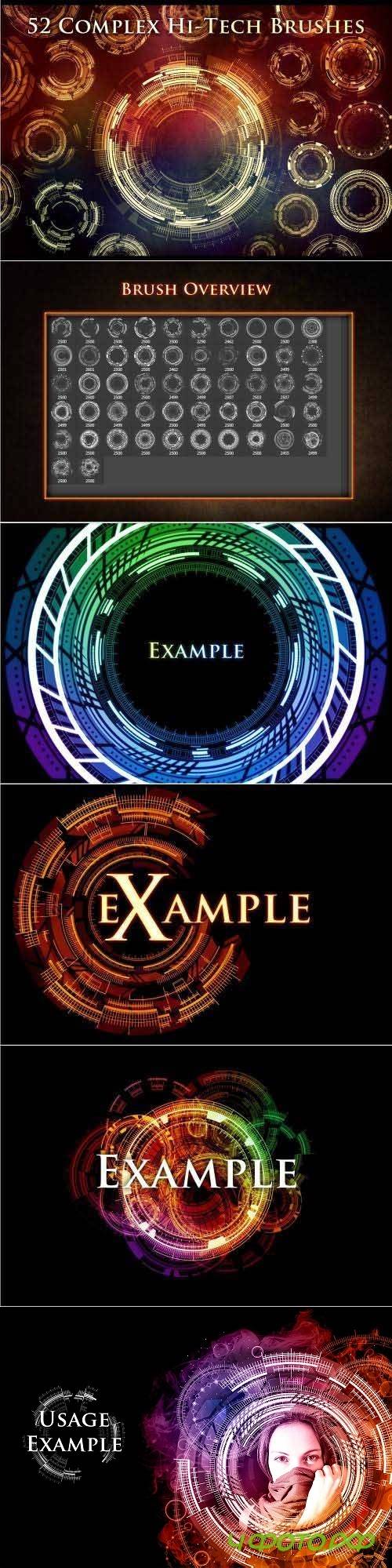 52 Complex Futuristic Circle Brushes 1787420