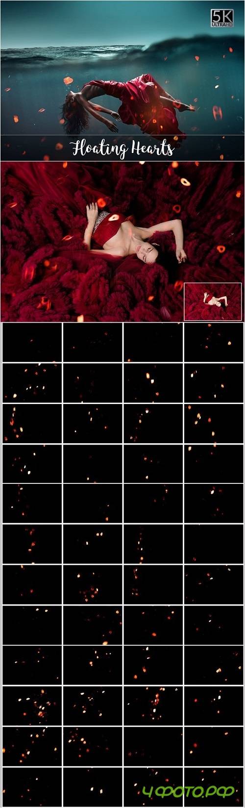 5K Floating Hearts Overlays - 1787235