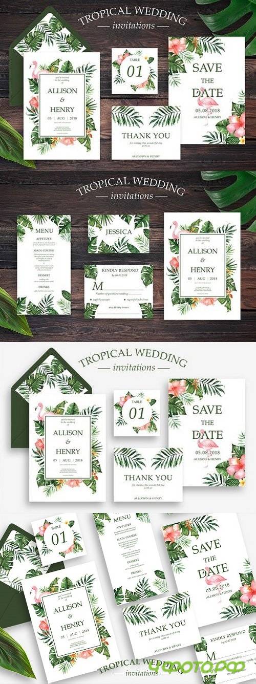 Tropical Wedding Invitation Suite 1807938