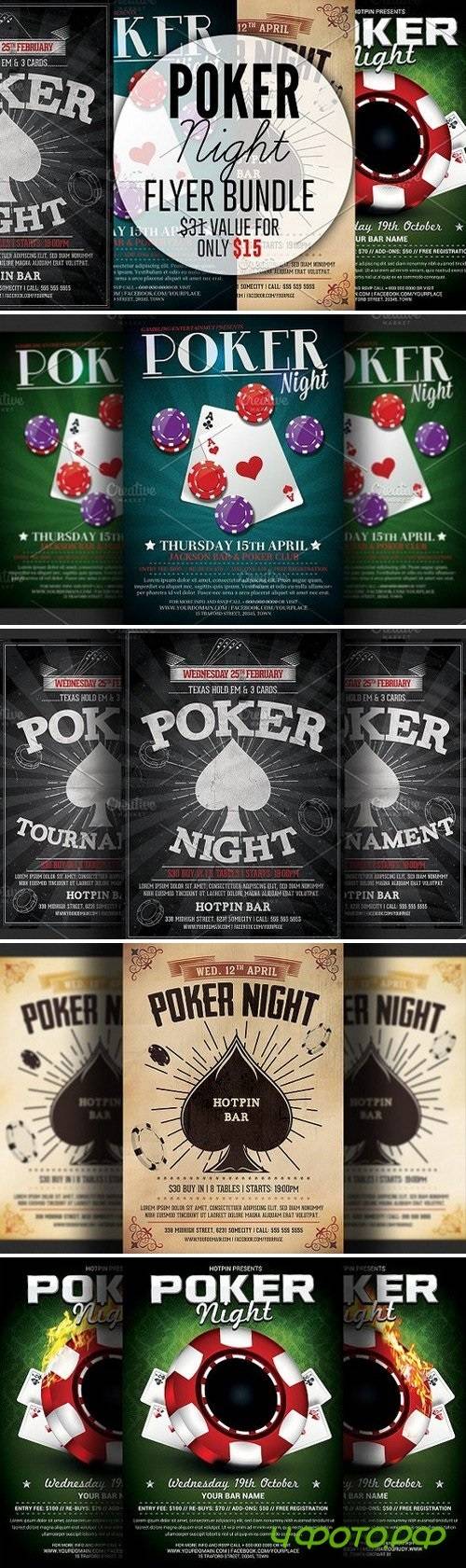 Poker Night Flyer Template Bundle 1793751