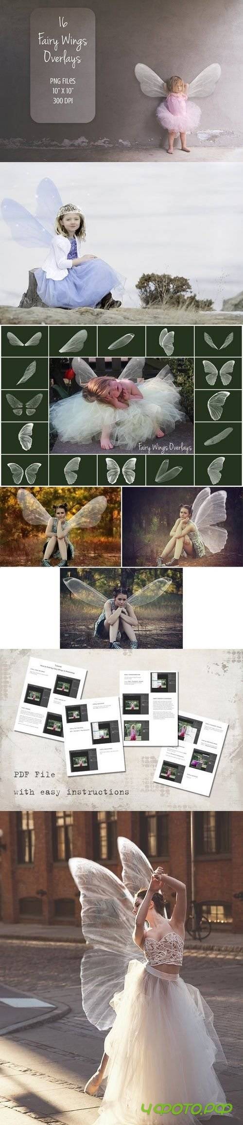 Wings fairy overlay. Magic clip art. 1366885