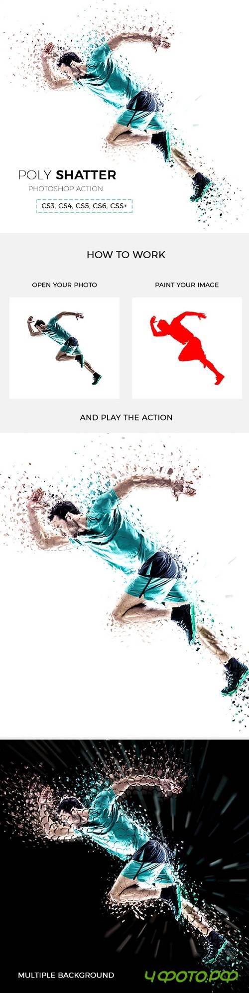 Poly Shatter Photoshop Action - 20990277