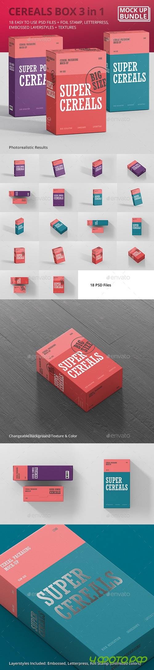 Cereals Box Mockup Bundle - 21029831