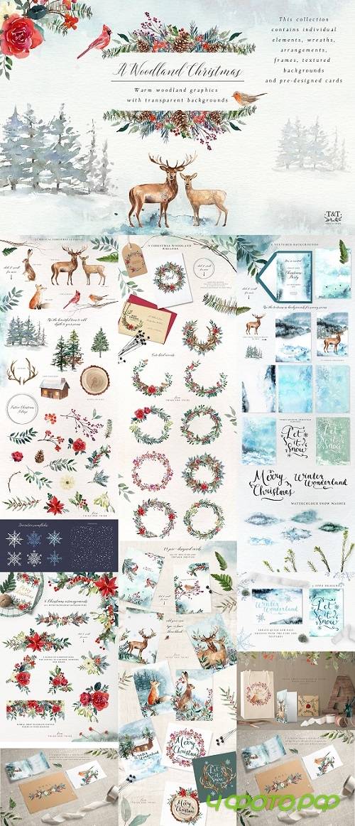 A Woodland Christmas Graphic Set - 1915814