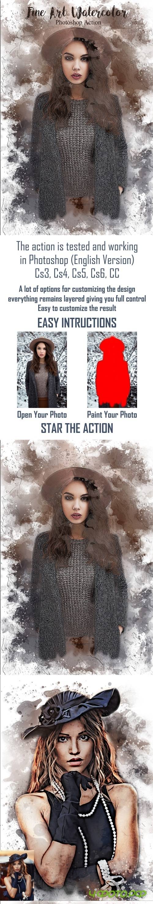 Fine Art Watercolor Photoshop Action 21211212