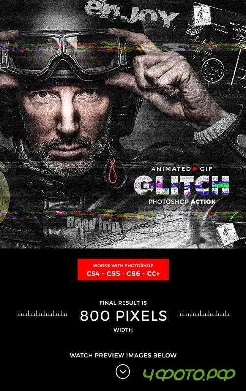 Animated Glitch Photoshop Action 21216240