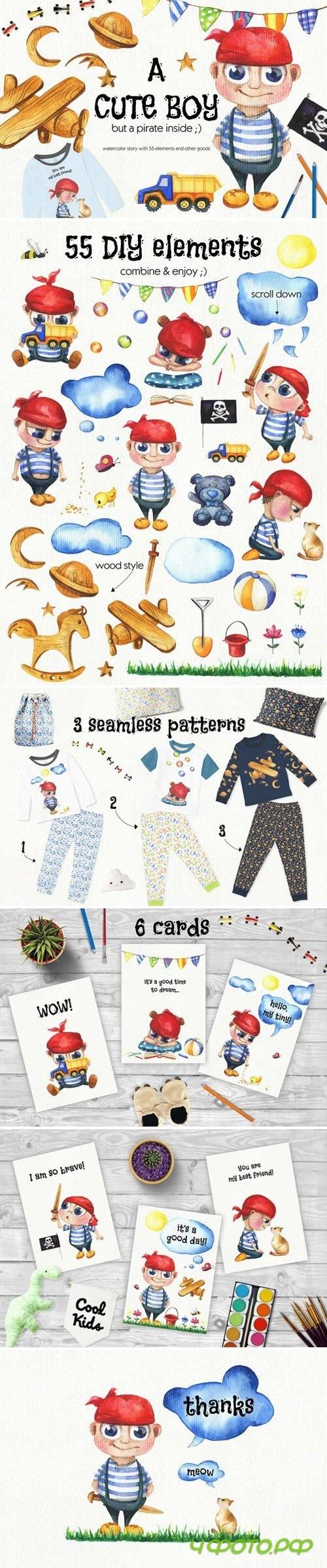 Cute boy - hand drawn set 2136863