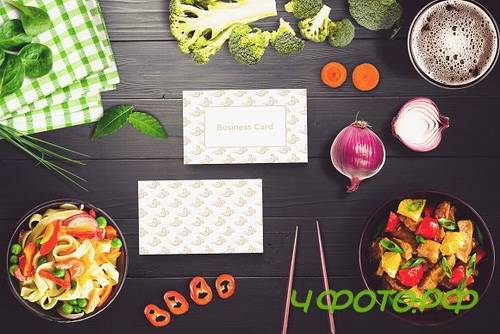 Sushi Bar Business Card Mock-up #6 2102843