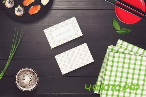 Sushi Bar Business Card Mock-up #5 2102844
