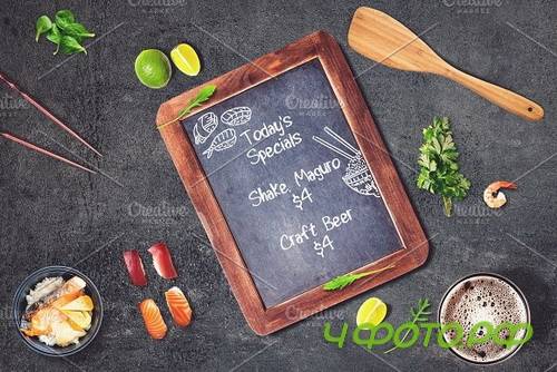 Sushi Bar Chalkboard Menu Mock-up #2 2103010