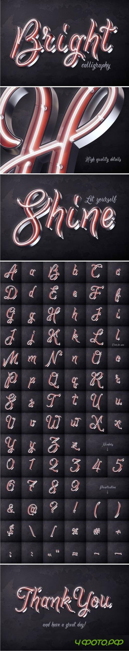 Bright calligraphy PSD Font - 2092745