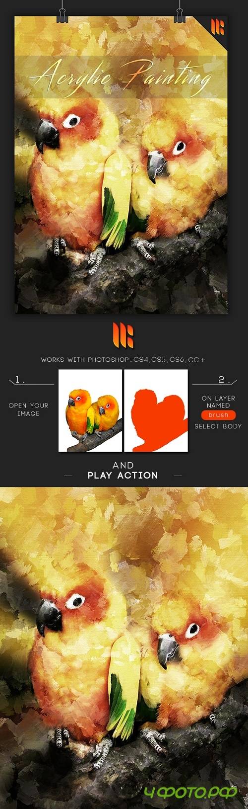 Acrylic Painting Photoshop Action - 21561725