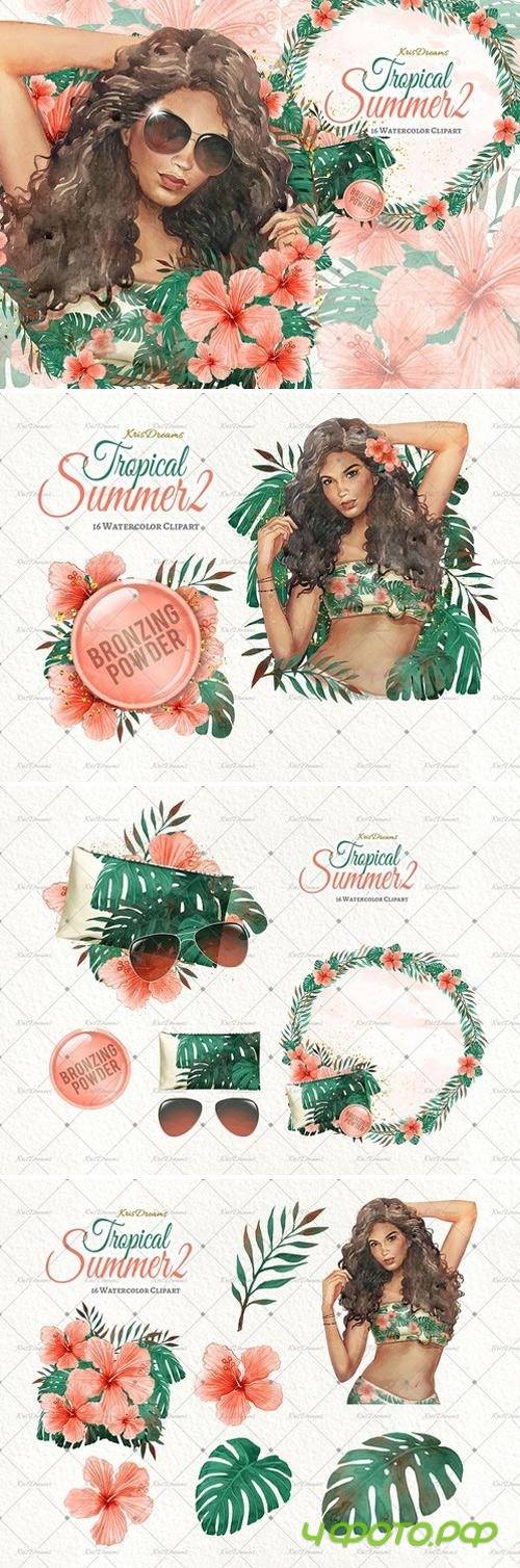 Tropical Summer 2 Clip Art Set 1552407