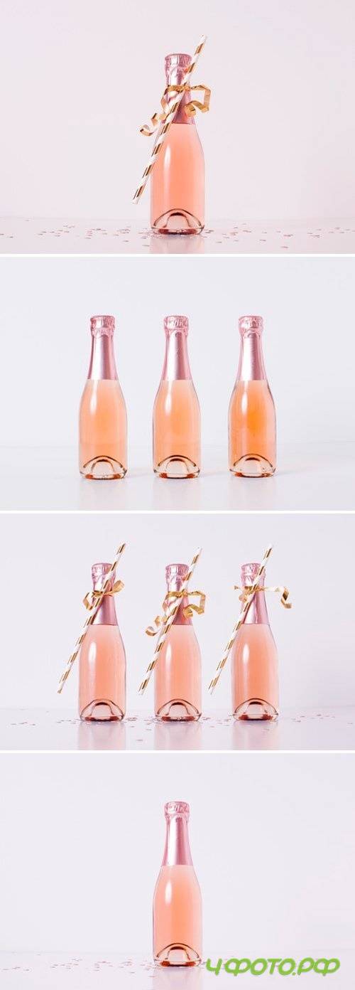 Mini Champagne Bottle Mock Up Bundle 2425275