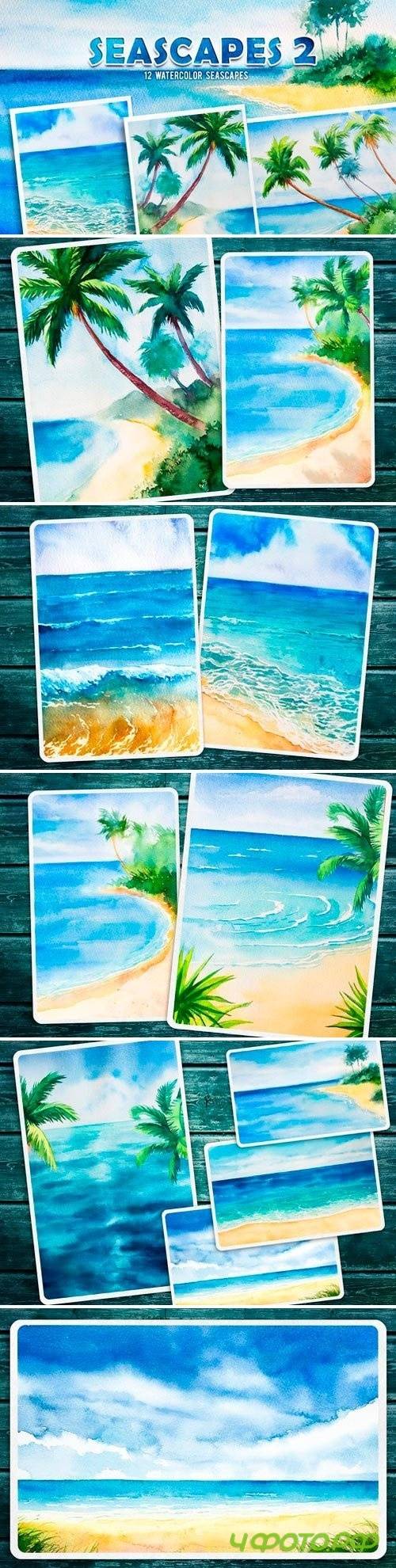 Seascapes 2. Watercolor set - 2599076