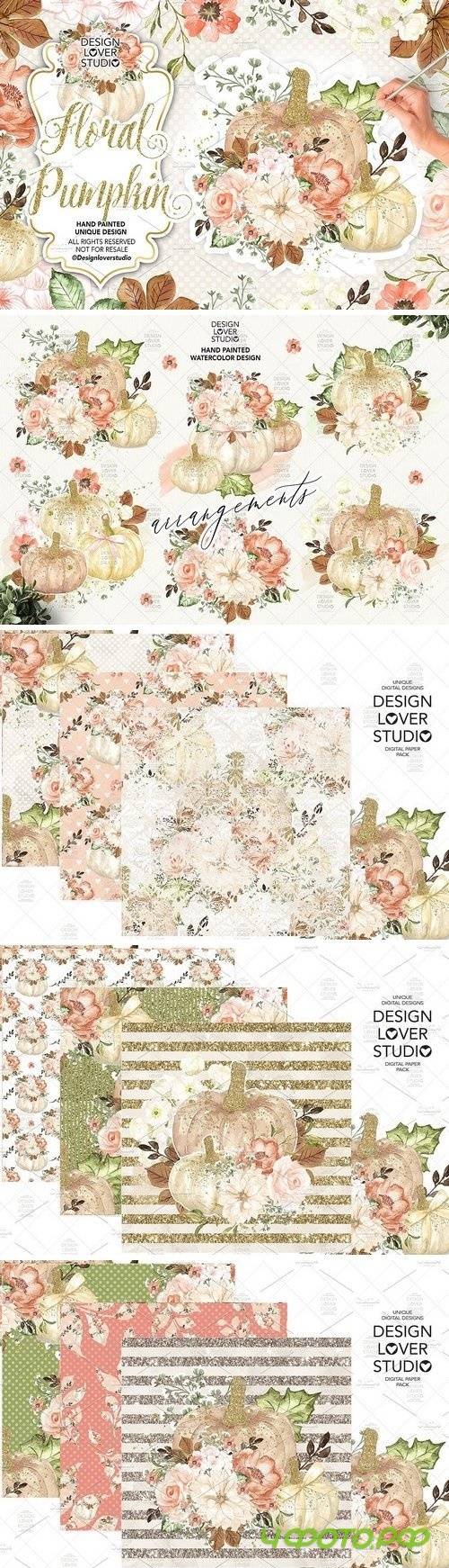 Floral Pumpkin design - 2812140
