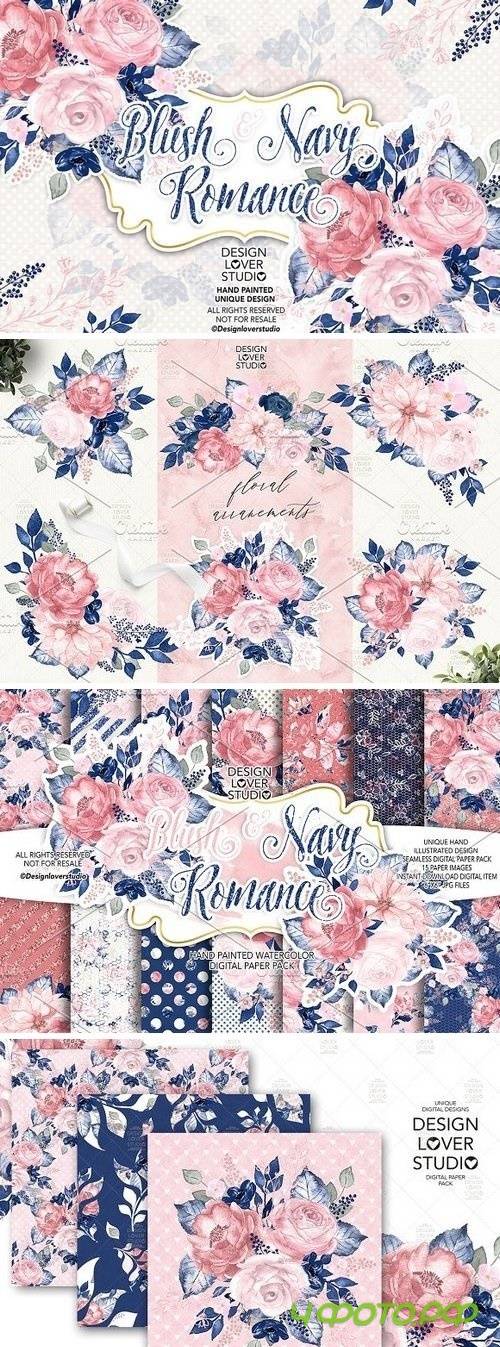 Blush and Navy Romance design pack - 2776752