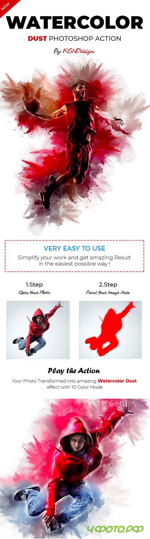 Watercolor Dust Photoshop Action 21423997