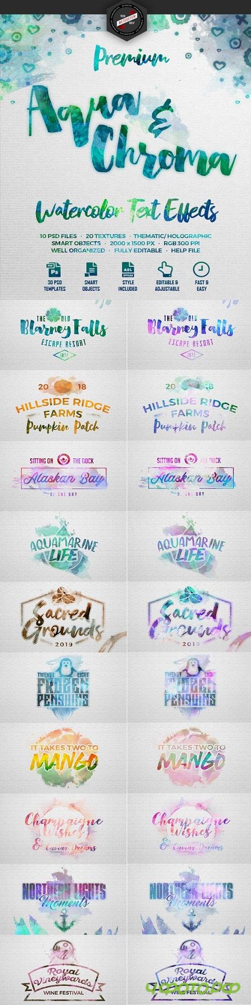 Aqua & Chroma Watercolor Texture Effects - 22915000