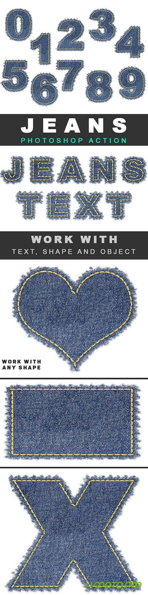 Jeans Text / Shape Photoshop Action 22390004