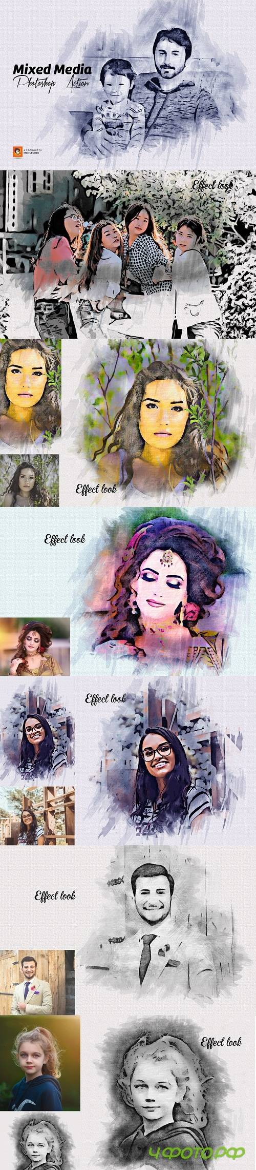 Mixed Media Photoshop Action