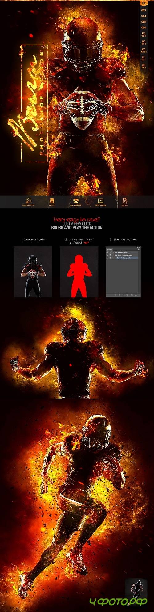 Burn Photoshop Action CS3+