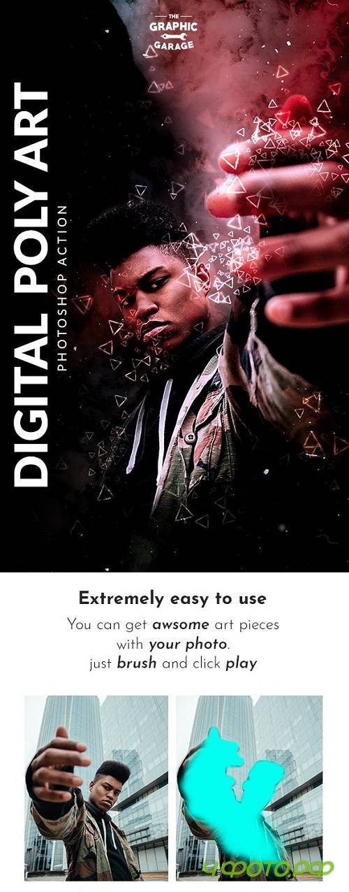 Digital Poly Art - Photoshop Action 22400075