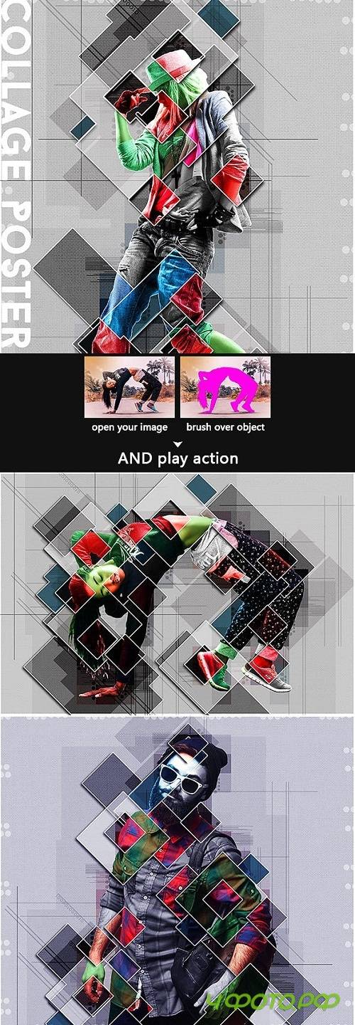 Collage Graphic Poster Photoshop Action 20731326