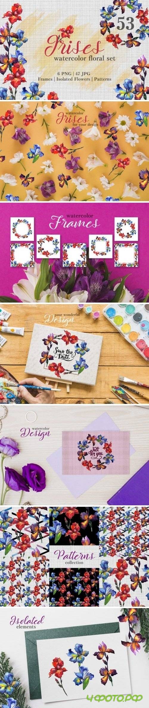 Irises Watercolor png - 3315543