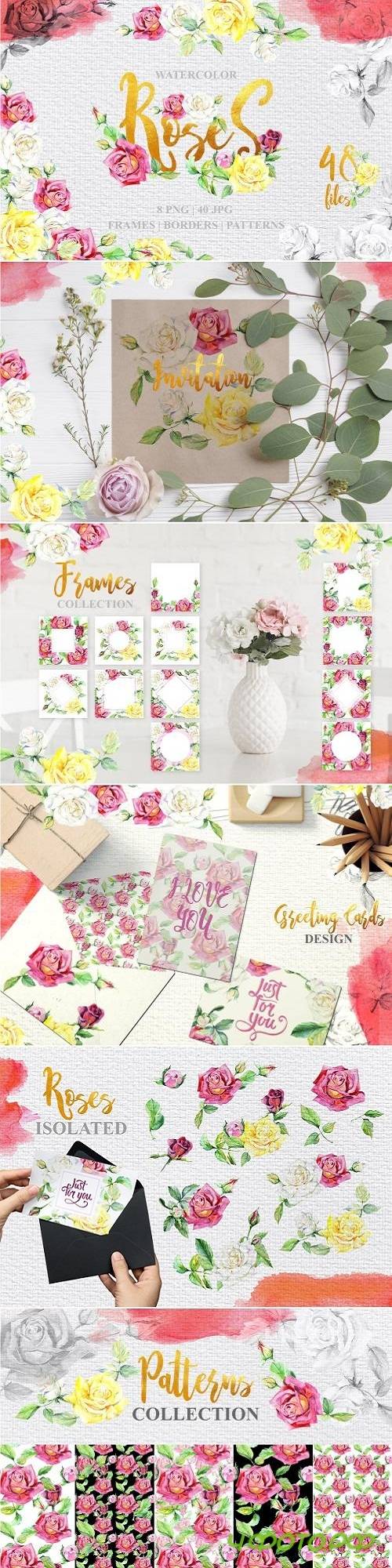 Rose technique Watercolor png 3319432