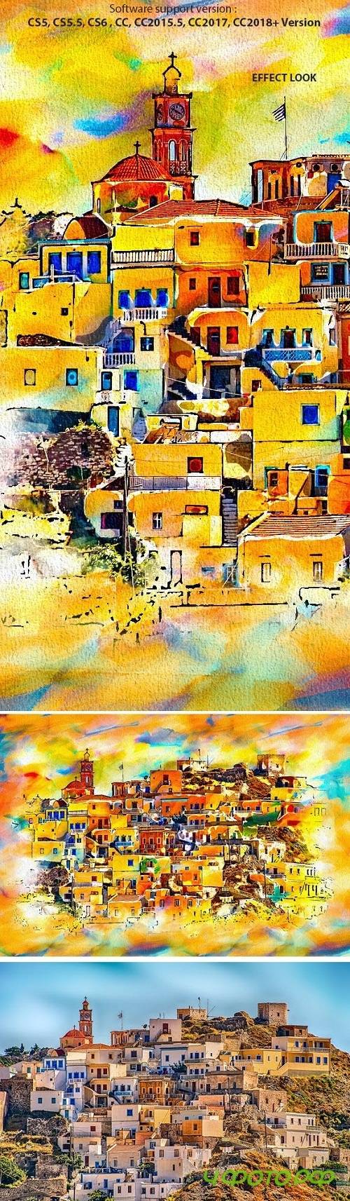 Watercolor Wash Photoshop Action - 22727843