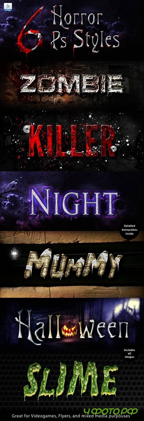 Horror Halloween Creepy Layer Styles Text Effects - 574465
