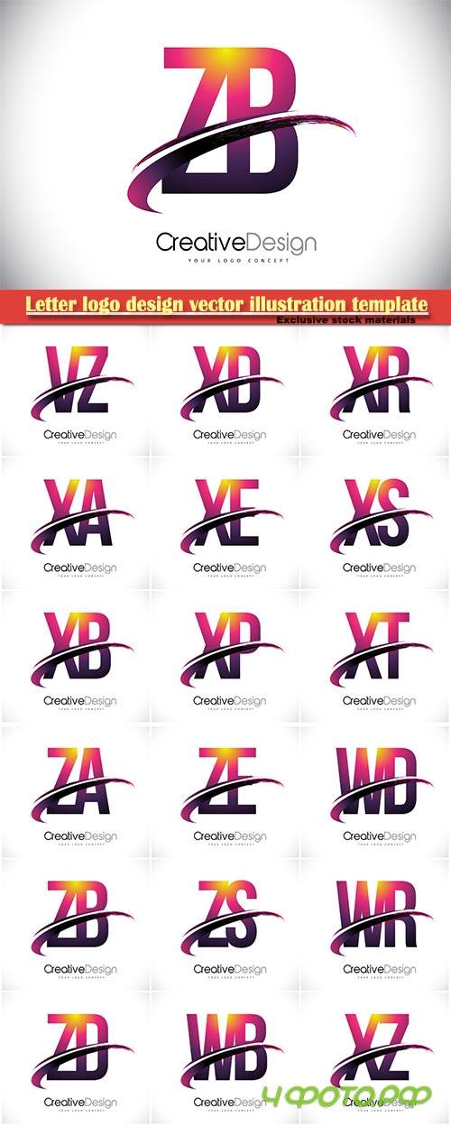 Letter logo design vector illustration template