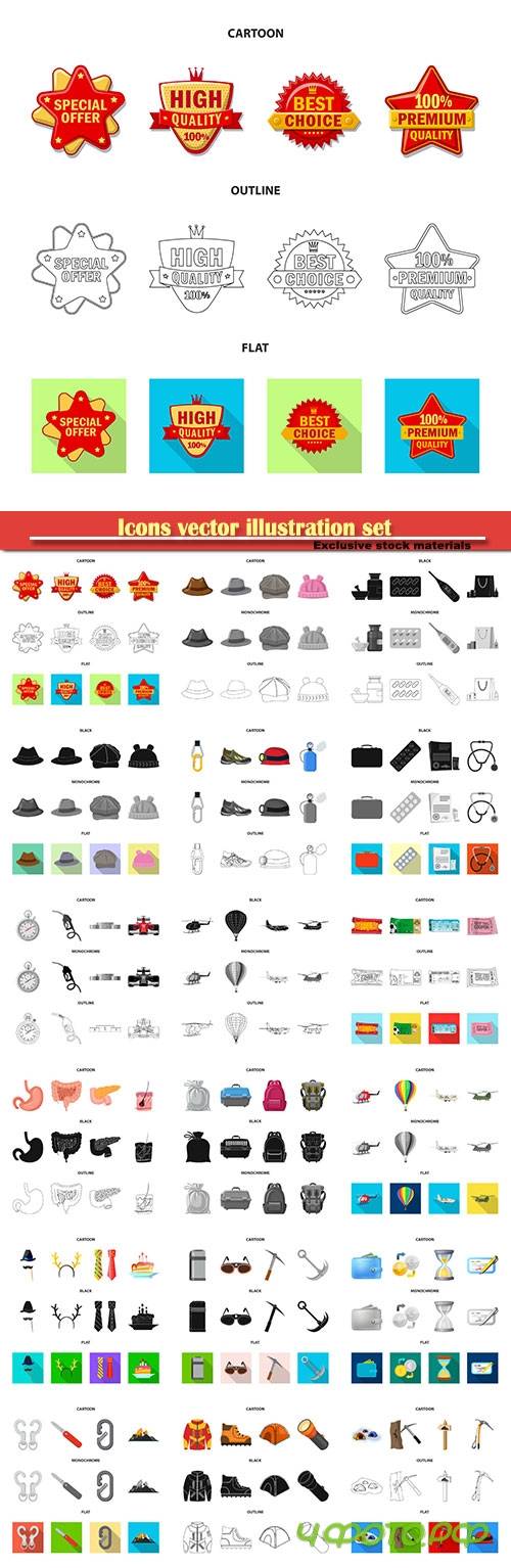 Icons vector illustration set # 12