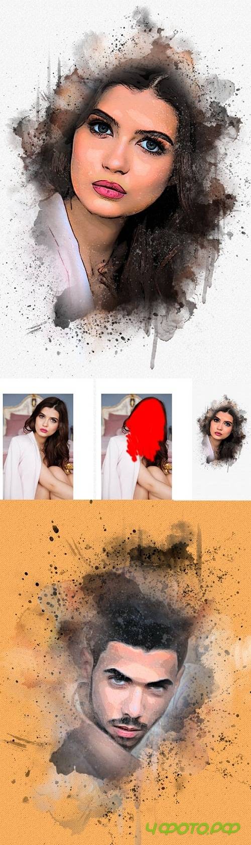 Advance Watercolor Photoshop Action 23055125