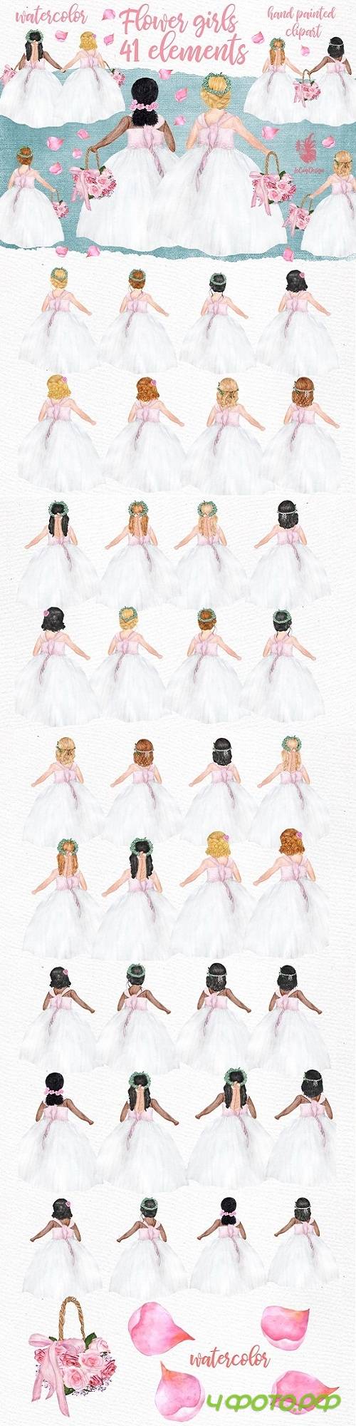 Flower girl clipart Wedding clipart - 3471709