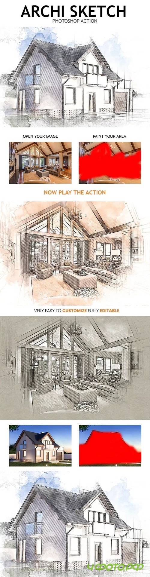 Archi Sketch Photoshop Action 23192142