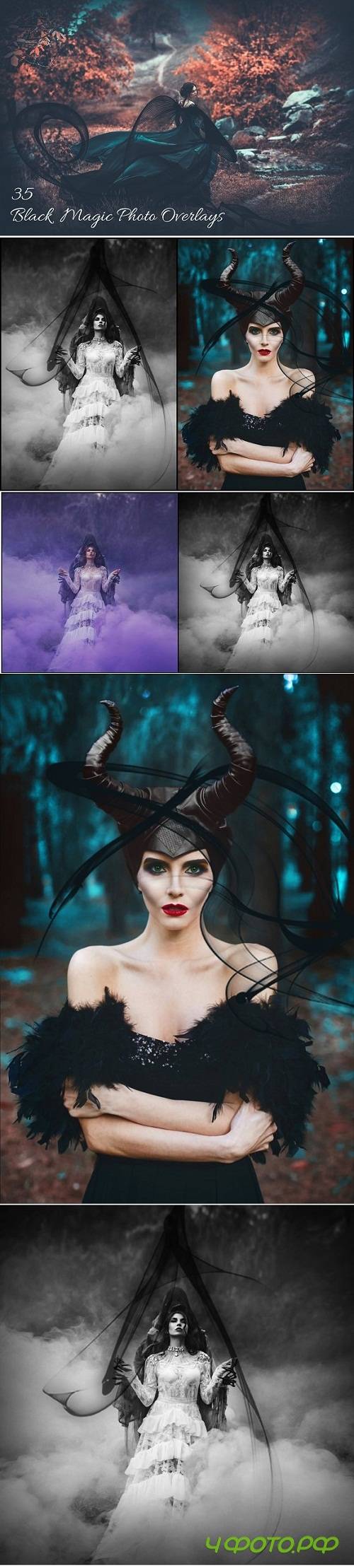 35 Black Magic Photo Overlays 3499406