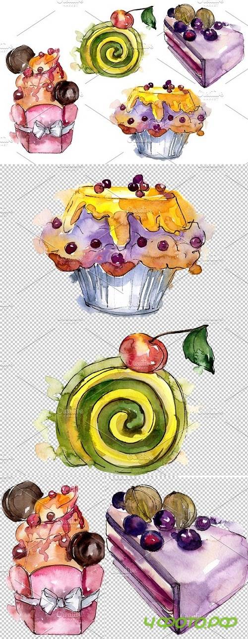 Dessert dream Watercolor png - 3533071