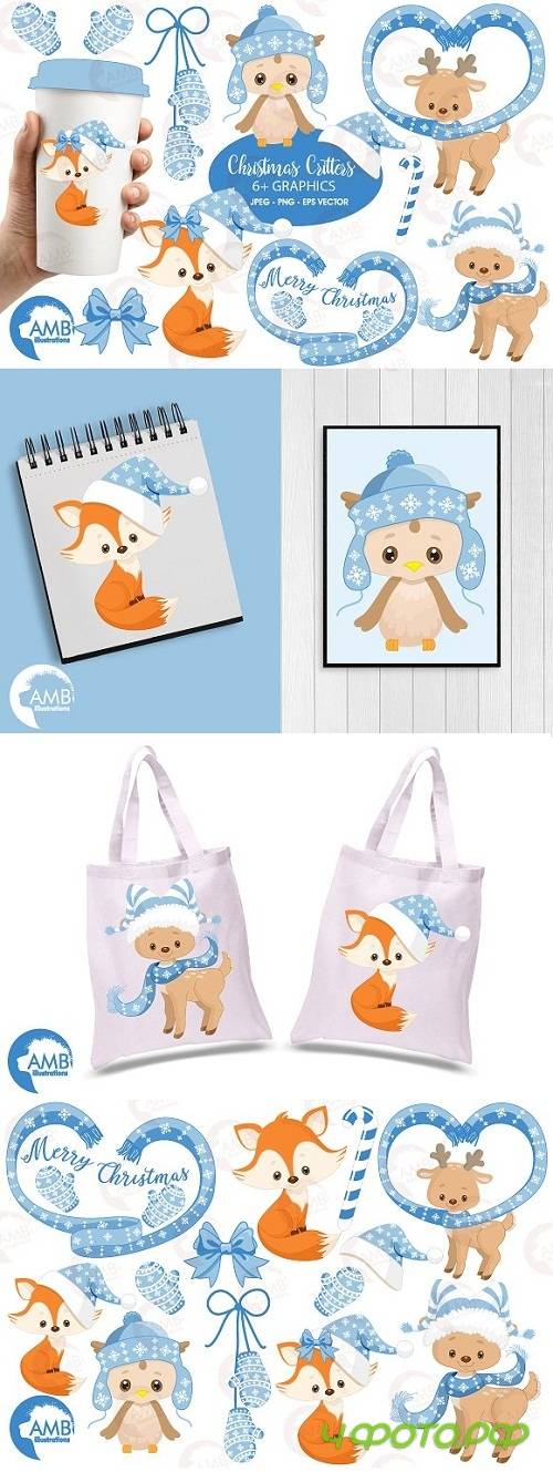 Xmas Crittes Blue Clipart AMB-1515 - 2996578 Xmas Crittes Blue Clipart AMB-1515 - 2996578