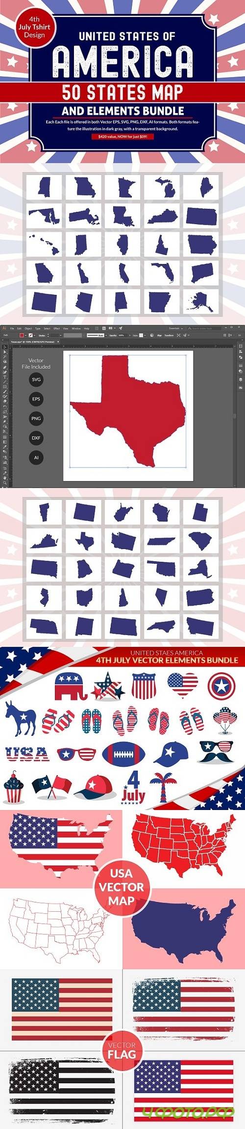 US States - 4th July design Element - 3500676 US States - 4th July design Element - 3500676
