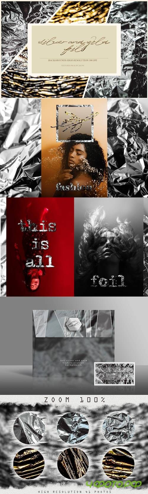 41 Foil Silver and Gold backgrounds textures overlays - 224444
