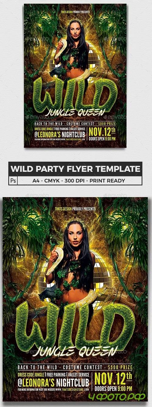 Wild Party Flyer Template 6382383 - 90145 Wild Party Flyer Template 6382383 - 90145