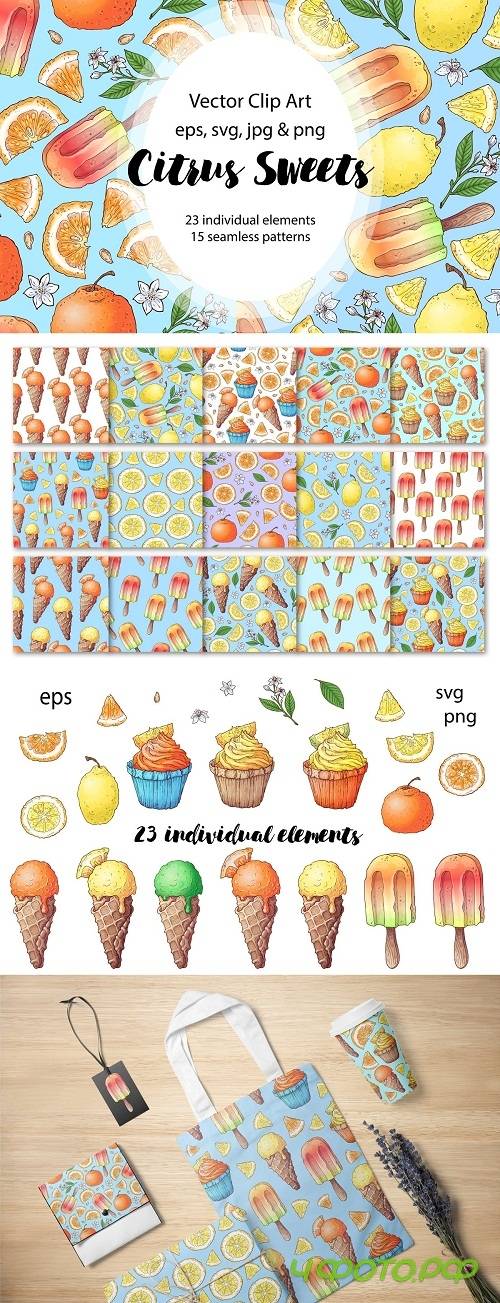 Citrus Sweets � vector clip art - 3546985