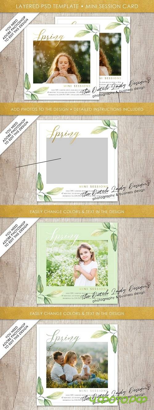 PSD Photo Session Card Template #35 - 3551704